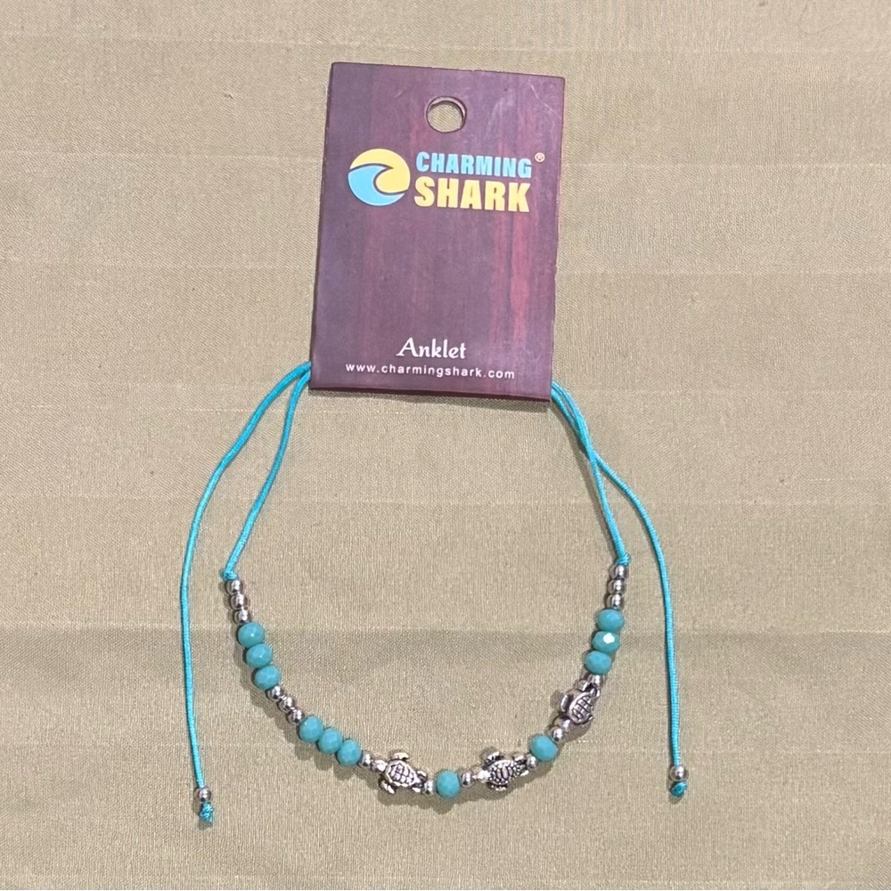 Turquoise and Silver Ankle Bracelet
